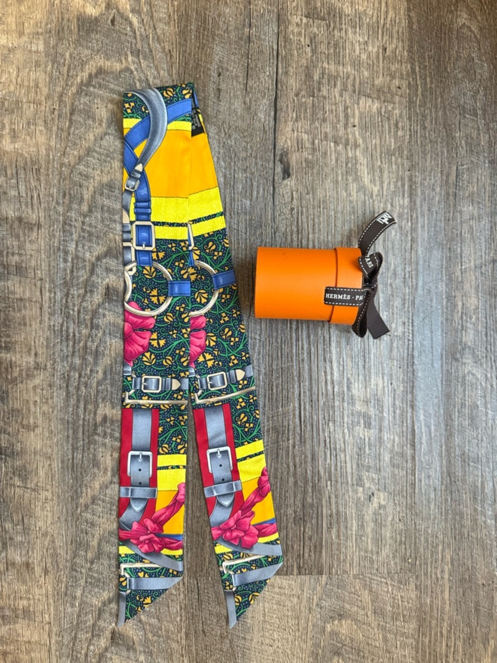 Hermes Printed Twilly Scarf